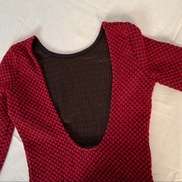 Checkered Backless Body-con Dress - Picture 3 of 3